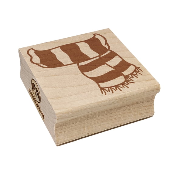 Striped Scarf Fall Autumn Winter Square Rubber Stamp Stamping Scrapbooking Crafting - Medium 1.75in