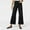 01 Black, variant on Weiqiqre Pants for Women High Waisted Tummy Control Sailor Wide Leg Trouser Cropped Wide Leg Baggy Stretchy Denim Jean