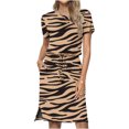 thumbnail image 1 of Fankiway Robe Décontractée à Manches Courtes Imprimée pour Femmes, Col Rond, avec Poches, Grande Taille, pour Femmes Rondes, Printemps, Taille 6227, 1 of 6
