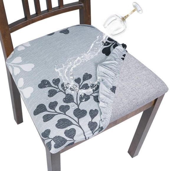 Fundas de asiento SearchI repelentes al agua para sillas de comedor, paquete de 6
