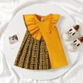thumbnail image 3 of Mikrdoo 18 Months Baby Girls Fashion Pattern Print 24 Months Girls Ruffle Splice Sleeveless Casual Dress For Summer Outdoor Yellow, 3 of 8