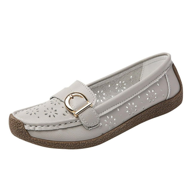 Mocassins Décontractés pour Femmes, Polyvalents, Ajourés, Semelle Souple Épaisse, Confortables, Mode Printemps et Été