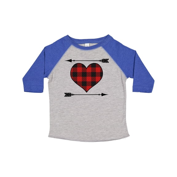 Inktastic Buffalo Plaid Valentines Day Heart Boys or Girls Toddler T-Shirt