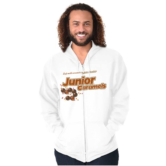 Junior Caramels Chocolate Candy Logo Zip Up Hoodie Men's Women's Brisco Brands M