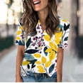 thumbnail image 2 of NAMTYQX Basic Tees for Women Trendy Boxy Fit Patterns Lightweight Graphic Tees Summer Blouses for Women 2025 Fluorescence Yellow Size 2XL, 2 of 5