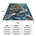 thumbnail image 3 of Bingfone Colorful Plant Turtle Print Flannel Fleece Blanket Throw Blanket for Bed,Sofa,Couch,Travel,Camping(80"x60" ), 3 of 8