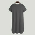 thumbnail image 5 of Yzengfg Men's Nightshirt Cotton Nightwear Comfy Nightgowns Short Sleeve Loose Pajama Sleep Shirt, 5 of 5