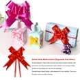 thumbnail image 3 of Bewildely 10 piezas de decoración con lazo para el hogar, artesanías festivas para embalaje, flores ligeras impresas a mano, coche de Navidad Kits de decoración para fiestas oro rojo, 3 of 6