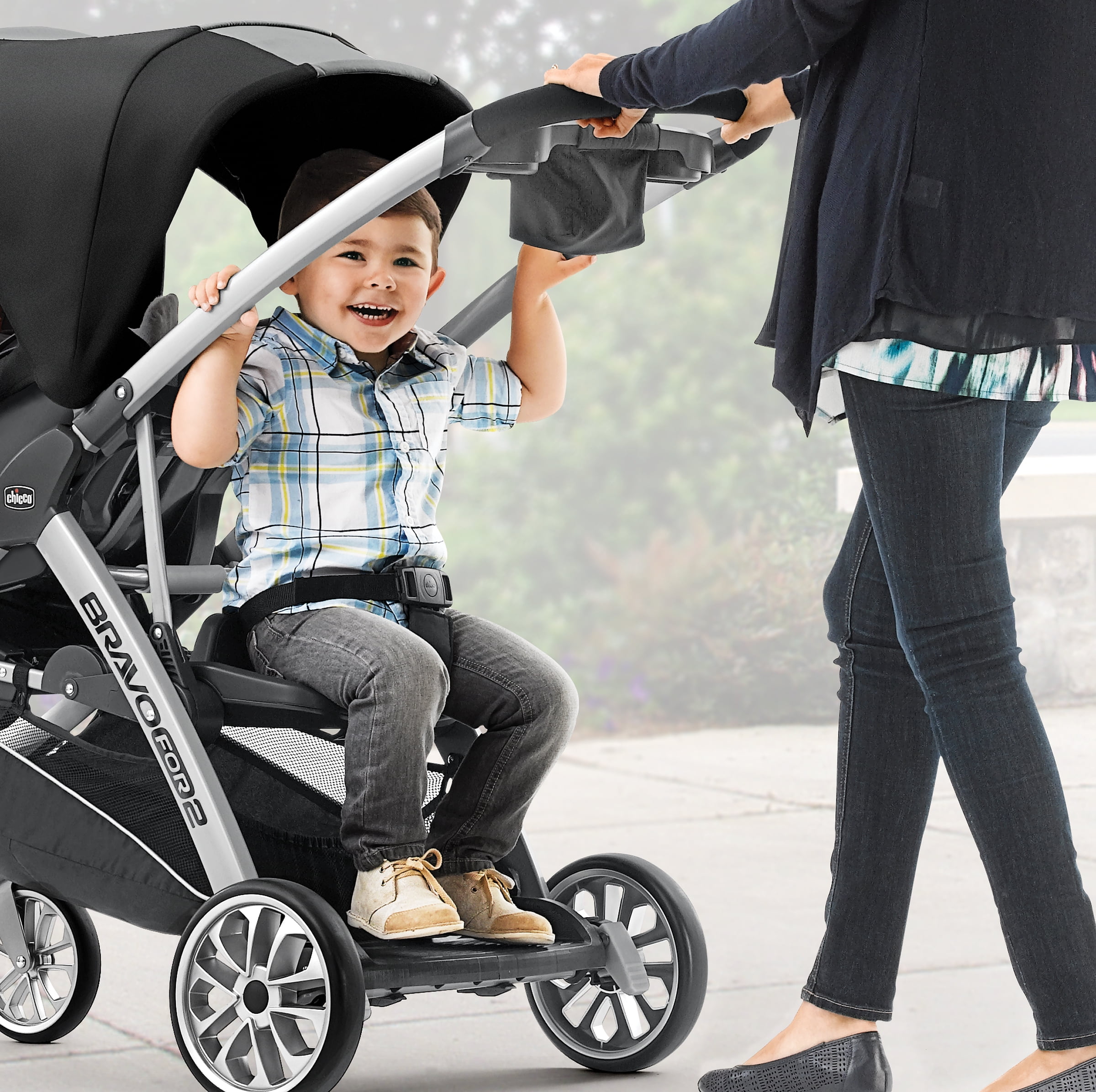 chicco sit and stand double stroller