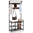 thumbnail image 1 of Costway 71" Coat Rack Hall Tree with Shoe Bench Industrial Entryway Storage Shelf with Hooks, 1 of 10