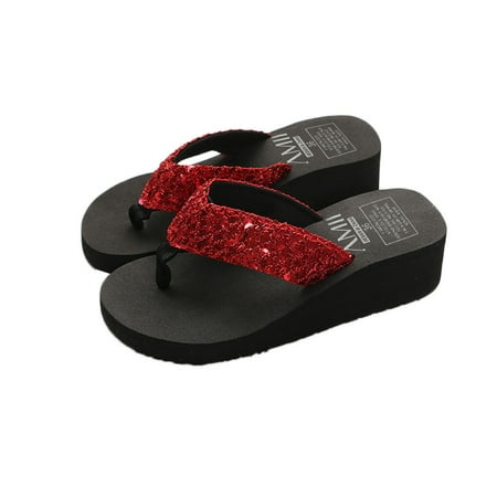 

Ikevan Women s Summer Sequins Anti-Slip Sandals Slipper Indoor & Outdoor Flip-flops