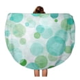 thumbnail image 1 of JSDART Serviette de Plage Ronde 60 Pouces Couverture Colorée Enfants Cercles Abstraits Bleu Vert Orange Tapis de Voyage Circulaire Jeté de Plage, 1 of 2