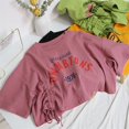thumbnail image 3 of RWJDXD RWJDXD 2024 Été Chic Haut Court à Cordon de Serrage T-shirt de Base pour Femmes Design Élégant Manches Courtes Mode pour Femmes pour Commerce Extérieur, 3 of 5