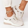 thumbnail image 1 of Grey 1pcs cordones cuña deportes mujer vulcanizado casual zapatos cómodos, 1 of 1