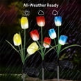thumbnail image 3 of 2pcs Solar Garden Lights Outdoor Waterproof Solar Powered Tulip Flower Stake Lights For Pathway Garden Backyard Lawn Decor, 3 of 9