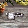 thumbnail image 4 of 1.25 carat Classic Princess Cut Moissanite Diamond Engagement Ring on 10k White Gold Classic Vintage Art Deco, 4 of 5
