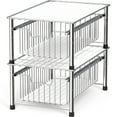 thumbnail image 4 of Simple Houseware Stackable Metal Cabinet Organizer Basket Drawer, Chrome, 4 of 5