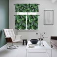 thumbnail image 5 of Tropical Plant Kitchen Curtains Valances and Tiers Set of 3 Green Palm Leaves Watercolor Summer Black Tier Curtains and Valance with Rod Pocket for Small Windows, 27.5"x36", 5 of 9
