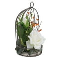 thumbnail image 3 of Linaichen Hanging Birdcage 1Pc Hanging Bird Cage Adornment Party Simulation Rose Flower Rack Decor (White), 3 of 8