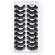 thumbnail image 1 of Kit de 10 pares de pestañas postizas, pestañas postizas 3D, pestañas largas naturales y esponjosas, pestañas postizas de banda suave reutilizables, extensión de pestañas de maquillaje negro de lujo, 1 of 5