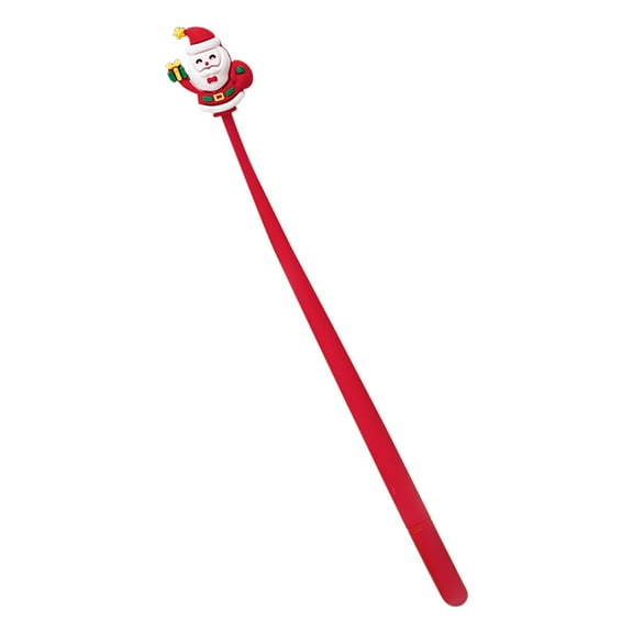 A Christmas Swinging Pen Student Pen Stationery Small Gift Plastic Santa Claus Design