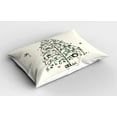 thumbnail image 2 of Ambesonne Christmas Pillow Sham 2 Pack, Tree and Fairies, 26"x20", Red and Green, 2 of 3