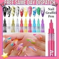 thumbnail image 2 of Nail Art Graffiti Pen Waterproof Paint Drawing Liner Brush Manicure Polish Ge, 2 of 8