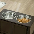 thumbnail image 4 of GVN Dog Bowls,Pet Feeder Cat Food Stand,Elevated Dog Bowls with Storage, Two Stainless Steel Bowls, Coffee, 4 of 8