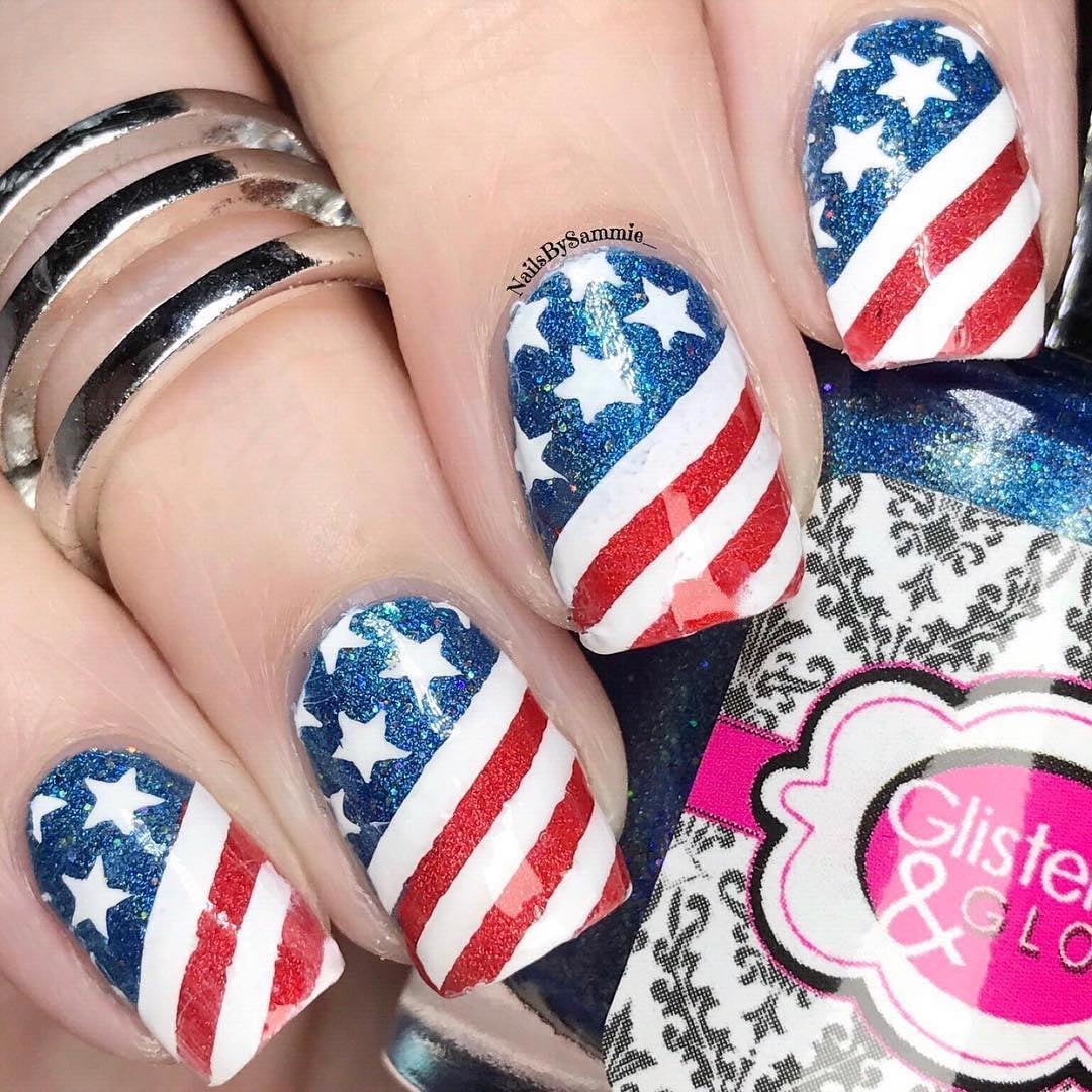 American Flag Nail Design