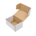 thumbnail image 4 of IVV Mailer Boxes Small 6"L x 4"W x 3"H, 50-Pack, Corrugated Cardboard Box for Moving, Shipping and Storage, White and Yellow, 4 of 10