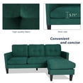 thumbnail image 6 of Haverchair Convertible Sectional Sofa, L-Shaped Couch Reversible Chaise for Small Space, Dark Green, 6 of 7