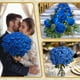 thumbnail image 3 of Rosas azules artificiales Jefuzh, 50 unidades, flores sintéticas de seda, 3 of 7