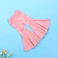 thumbnail image 4 of Coduop Toddler Baby Girls Kid Flared Denim Pants Ruffled Wide Legs Ripped Jeans 2-7 Years, 4 of 8