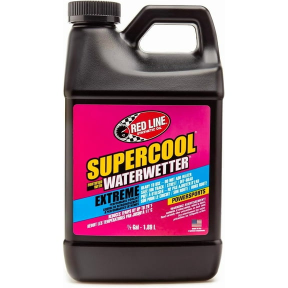 Line 80205, Supercool Extreme Powersports Coolant, Safe for Track, Street, Off-Roa - 1/2 Gallon (64 Ounces)