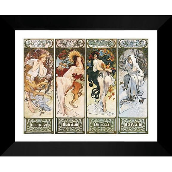 Alphonse Mucha FRAMED Art Print 20x24 "Les Saisons"