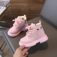 thumbnail image 4 of Dakaela Baby Girls Work Boots 6-12 12-18 Months Lace up Ankle Chelsea Booties 3T 4T 5T Fleece Lined Winter Snow Outdoor Shoes Pink Size 8, 4 of 7