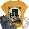 thumbnail image 4 of Wangmeiwg Cat Ramen Funny Graphic Tees Cat Anime T Shirt Miss Long Sleeve Shirts for Women, 4 of 5