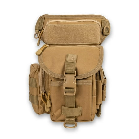 Alpine Innovations Voyager Leg Bag Strong Weather Proof Cardura Outer Shell | For Hunting or Hiking | Adjustable Waist & Drop Leg Strap | Flat Dark Earth