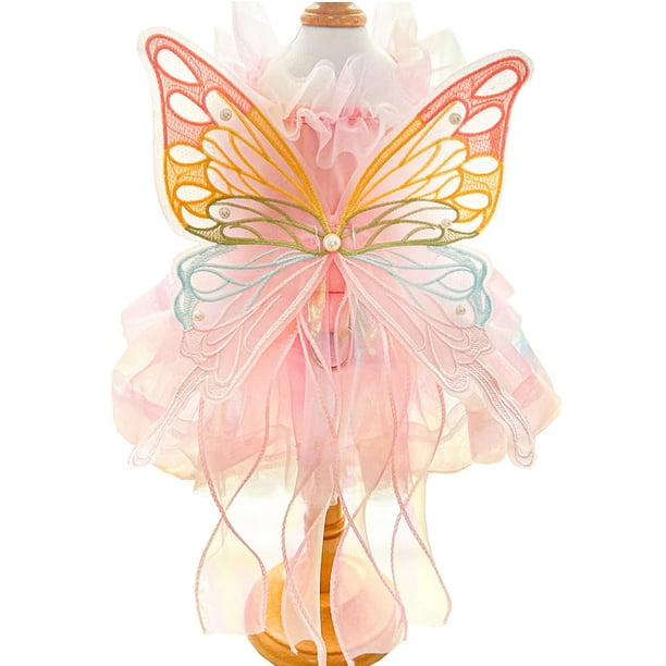 Disfraz de mariposa de Anelekor para perro con correa para Halloween