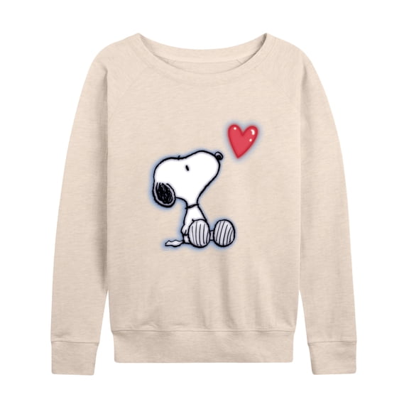 Peanuts - Snoopy Heart - Women's French Terry Long Sleeve Pullover