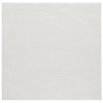SAFAVIEH Rumi Blaire Solid Polyester Shag Area Rug, Ivory, 6'7" x 6'7" Square
