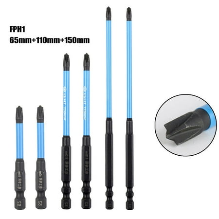 

6 Pcs Magnetic Special Slotted Cross Screwdriver Bit forElectrician FPH1 65-150mm