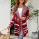 thumbnail image 2 of Cárdigan geométrico para mujer elegante borla suave Casual frente abierto suéter prendas de vestir exteriores Hugtrwg Para estrenar, 2 of 7