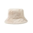 thumbnail image 2 of Women Winter Plush Bucket Hat Warm Solid Color Faux Fur Fisherman Cap, 2 of 8