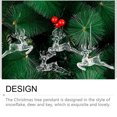 thumbnail image 4 of Injueey Adorno de gota de copo de nieve, decoración de árbol de Navidad de plástico, colgante portátil, manualidades, decoración de Kits de decoración para fiestas Ciervo, 4 of 6