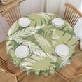 thumbnail image 1 of ZNDUO Green Tropical Silhouette Pattern Round Tablecloth, Anti-fouling and Anti-wrinkle Washable Polyester Table Cloth, 60 inch, 1 of 8