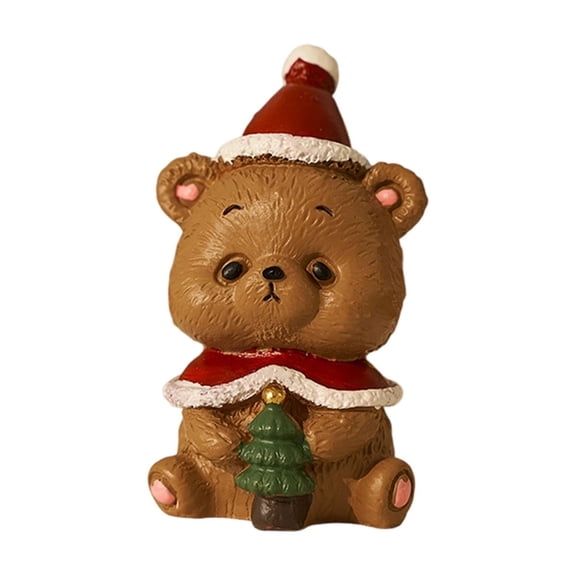 PEIBang Christmas Mini Figurines,Resin Snowman Santa Reindeer Bear Miniatures Ornaments for Crafts,Dollhouse Decoration,Home Holiday Decor