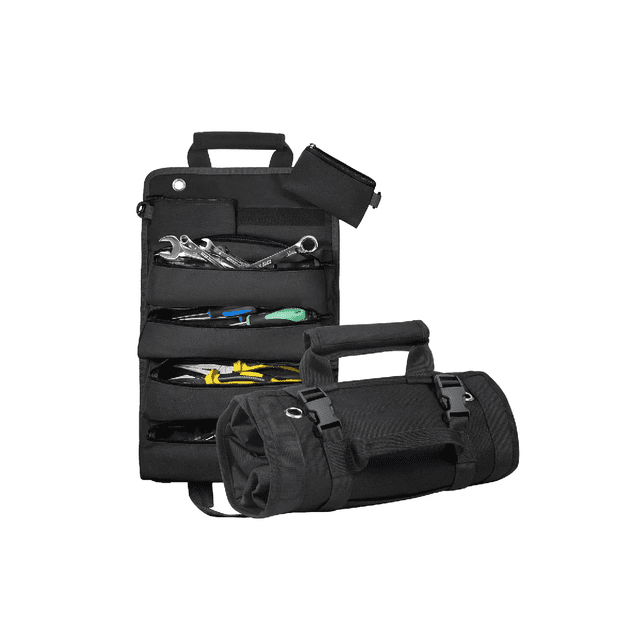 Bolsa Para Herramienta Enrollable Con Cremallera 6bolsillos negro