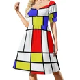 thumbnail image 2 of Vestido sin mangas Mondrian #58 vestido de verano mono de verano para mujer Vestido, 2 of 7