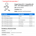 thumbnail image 2 of Oxygen Sensor Kit 2 - Compatible with 2013 - 2014 Subaru Outback 2.5L H4, 2 of 2